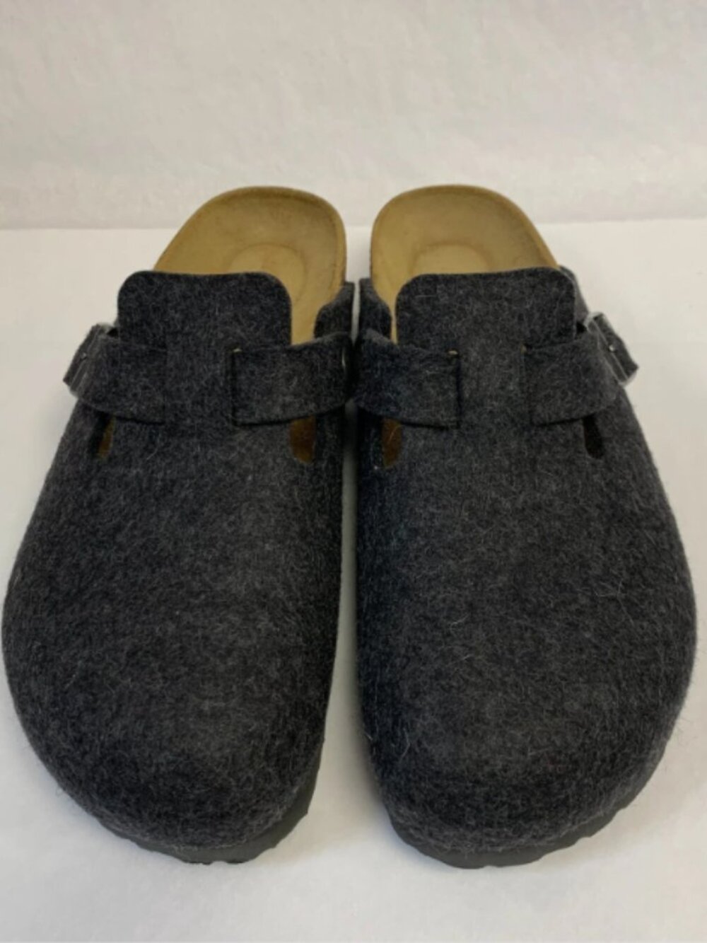 Birkenstock Boston Anthracite Wool Felt Narrow Width Sandals